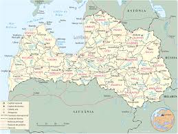 Kufizohet nga estonia ne veri, lituania ne jug, rusia ne lindje dhe bjellorusia ne juglindje dhe ndan nje kufi detar me suedine ne perendim. Mapa Da Letonia Latvia