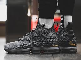 There is a noticeable stain on the bottom of one of the shoes. Nike Lebron 15 City Edition Wolf Grey Metallic Gold 2017 By Tresor Temuni Sneakers Men Fashion Lebron James Shoes Sneakers