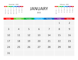 We have a complete list here and highlight the best of what's new to watch. Calendar For January 2021 Free Calendar Su