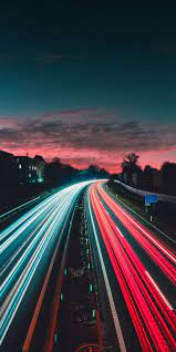 Highway Light Trails Evening Night 1080x2160 Wallpaper Landscape Wallpaper Light Trail Photography Light Trails