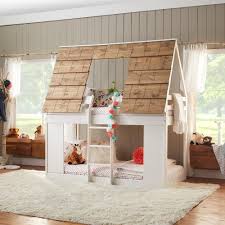 Bivona Company Adirondack Cabin Twin Bunk Bed In White And Light Wood Nebraska Furniture Mart