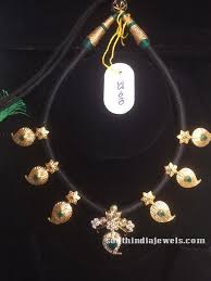 Black And Gold Jewelry Designer Black Thread Gold Emerald Mango Necklace South India Jewels Mango Necklace Black Beaded Jewelry Gold Jewelry Necklace