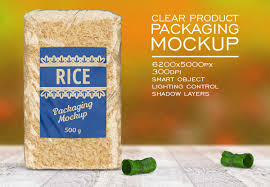 Clear Rice Cereals Bag Mockup Food Packaging Packaging Mockup Packaging