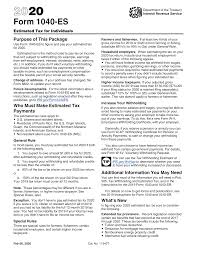 These free pdf files are unaltered and are sourced directly from the publisher. Https Www Irs Gov Pub Irs Prior F1040es 2020 Pdf