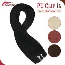Backcomb your hair before placing in hair extensions. Moresoo Clip In Hair Human Hair Extensions For Women Natural Look Soild Color Blonde Machine Remy Brazilian Hair Clip Ins Buy At The Price Of 48 79 In Aliexpress Com Imall Com