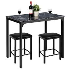 Get free shipping on qualified bar table set kitchen & dining room furniture or buy online pick up in store today in the furniture department. Costway 3 Piece Counter Height Dining Set Faux Marble Table 2 Chairs Kitchen Bar Black Walmart Canada