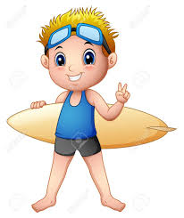 Nino De Dibujos Animados Con Una Tabla De Surf Ilustraciones Vectoriales Clip Art Vectorizado Libre De Derechos Image 76752373 Ninos hawaianos que juegan el baile de la musica y del hula. nino de dibujos animados con una tabla de surf
