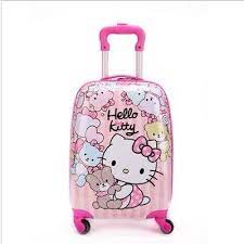 16 Inch Kid S Lovely Travel Luggage Children Hello Kitty Trolley Luggage With Universal Wheel Kids Suitcase Pink Suitcase Hello Kitty Suitcase