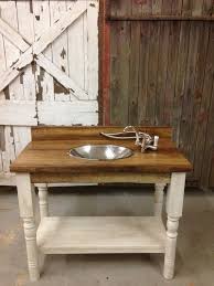 Reclaimed Barn Wood Bathroom Vanity Turned Legs Shelf Plank Pallet Modern Rustic Urban White Farm Farmhous Barn Wood Bathroom Log Home Living Vintage Bathrooms