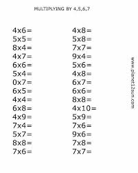 Multiplying By 4 5 6 7 Multiplication Worksheets Printable Math Worksheets Math Worksheets