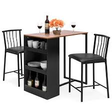 Best Choice Products 3 Piece Wooden Counter Height Dining Table Set For Kitchen Dining Room W Storage Espresso Walmart Com Kitchen Table Settings Counter Height Dining Table Set Dining Table Setting