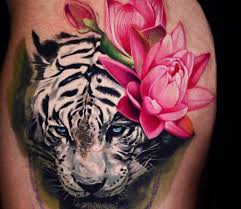 Ending thursday at 2:47pm pst. White Tiger With Flowers Tattoo By Ben Ochoa Post 16896