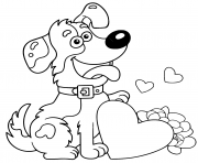 Dogs valentine's day coloring page. Valentines Day Coloring Pages To Print Valentines Day Printable