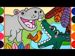 Menggambar dan mewarnai kudanil lucu | drawing and coloring cute hippopotamus#cazdrawing #kudanil #hipopotamus Video Hippo