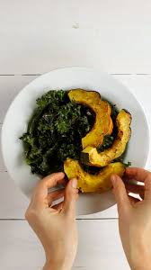 Roasted Acorn Squash Kale Salad Video Recipe Video In 2020 Vegan Dishes Healthy Cooking Cooking Recipes