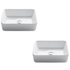 Maybe you would like to learn more about one of these? Kraus Modern Rectangular Vessel Ceramic Sink 2 Pack 19 In White Kcv 121 2pk Rona