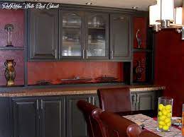 Red Kitchen Walls Black Cabinets Transitional Kitchen Design Gourmet Kitchen Design Kitchen Design
