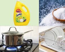 Hình ảnh về Dùng nước rửa chén và baking soda làm sạch dầu mỡ cứng đầu