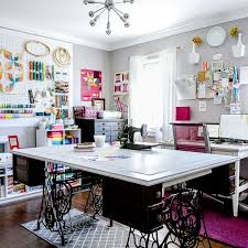 It's hard taking photos of your craft space when you're constantly using it. Craft Room Ideas Beautiful Sewing Craft Spaces To Inspire You
