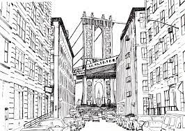 New York Ville Dessin Paysage Ville Dessin Dessin Urbain
