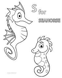 Kurtus, who keeps his on his head; Printable Seahorse Coloring Pages For Kids