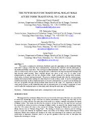 Jurnal pakaian tradisional melayu pdf. Pdf The New Design For Traditional Malay Male Attire Form Traditional To Casual Wear Zainudin Nor And Khalik Mustafa Academia Edu