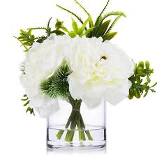 We did not find results for: Enova Home 3 Large Silk Peony Flower With Mixed Greenery In Clear Glass Vase For Home Wedding Decoration Overstock 32044982