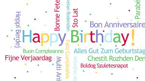 'happy birthday' is the english language. Shutterstock