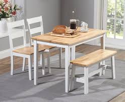 White dining table and chairs uk. Chiltern 114cm Oak And White Dining Set With Bench And Chairs Oak And White 2 Chairs 309 00 Save Up To 38 Off