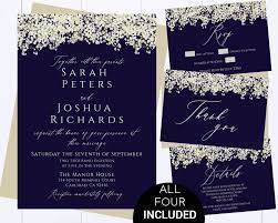 Navy Wedding Invitation Printable Elegant Wedding Invitations Etsy Navy Wedding Invitations Printable Wedding Invitations Wedding Invitation Templates