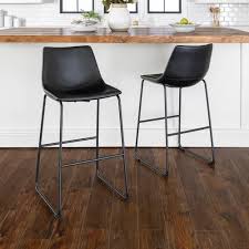 Give Your Kitchen An Update With Our Faux Leather Barstools For Your Counter Space As They Are Both Comfortable Leather Bar Stools Bar Stools Black Bar Stools