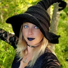 Traditional Witch Hat Pretty Perfect Pointy Halloween Yule Fashion Black  Rose Tulle Chiffon