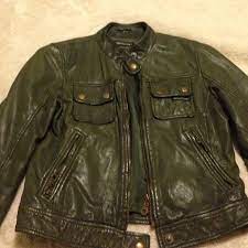 Members Only Leather Jacket Dark Forest Green Members Only Jacket 100 Leather With Polyester Lining Members Only Jackets Coats My Posh Picks Leather J