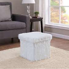 Storage ottomans may have hinged lids, similar to storage trunks that open easily to let you tuck items inside. Mainstays Collapsible Storage Ottoman Pearl Blush Plush On Walmart Accuweather Shop