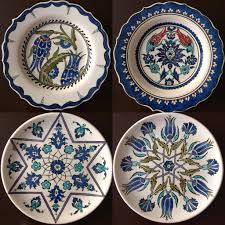 Cini Tabak 18cm Sanat Kus Sanat Mavi Ve Beyaz