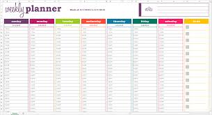 Dynamic Weekly Planner Excel Template Screen View Weekly Calendar Printable Weekly Calendar Template Free Weekly Planner Templates
