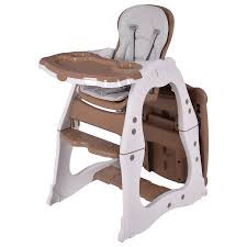 Costway 3 In 1 Baby High Chair Convertible Play Table Seat Booster Toddler Feeding Tray Brown Walmart Com Baby High Chair High Chair Convertible High Chair