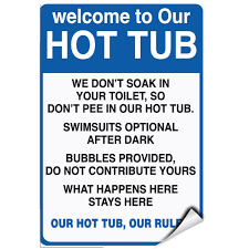 Amazon.com : Welcome Thot Tub We Don'T Soak In Your Toilet, So Don'T Pee  LABEL DECAL STICKER Sticks to Any Surface : Office Products