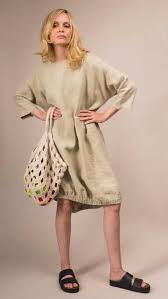Black Crane Wide Dress 100 Linen Cement Black Crane Dress Black Crane Dress 100