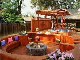 Awesome Backyard Entertainment Area Hot Tub Backyard