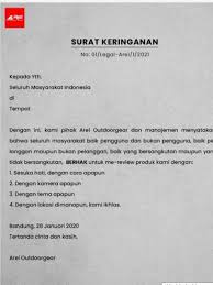 23 contoh surat lamaran kerja terbaru yang baik dan benar. Youtuber Kaget Mendapat Surat Protes Usai Review Produk Apa Tanggapan Eiger Qnews