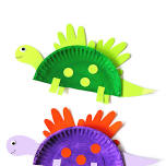 Make & Take Mondays: Paper Plate Handprint Dinosaur