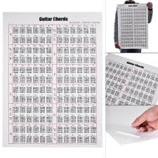 acoustic electric guitar chord scale chart poster tool lessons us ship