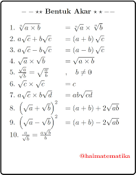 A log b b log c 2 3 a log c 6. Bilangan Berpangkat Dan Bentuk Akar Matematika Smp Haimatematika