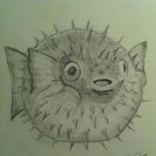 Puffer Fish Cartoon Fish Watercolor Fish Fish Drawings
