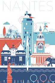 Affiche De Nantes 25 Illustration Format Standard 40x60 Sur Papier De 200 G Imprimerie Nantaise En Vente A L Office Du To Nantes Nantes Ville Carte De Nantes