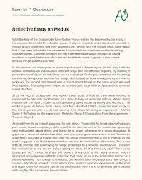 It should leave an impression on a reader. Reflective Essay On Module Phdessay Com