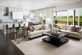 Open Concept Living Space At Its Best Daniel Model Home Great Room Kitchen And Covered Living Room Corner Decor Living Room Design Modern Living Room Decor