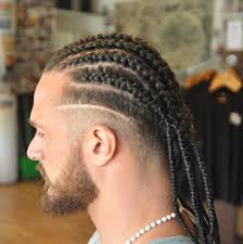Man braids + hard part. Braids Bali Barber