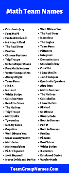 Built by trivia lovers for trivia lovers, this free online trivia game will test your ability to separate fact from fiction. Math Team Names 460 Name Ideas For Math Team